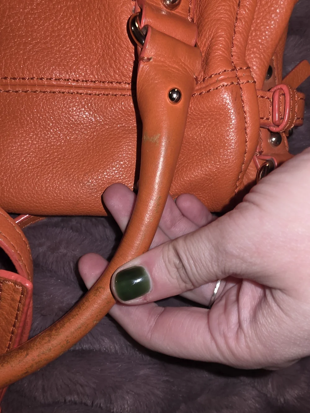 kate spade orange leather shoulder satchel with crossbody strap